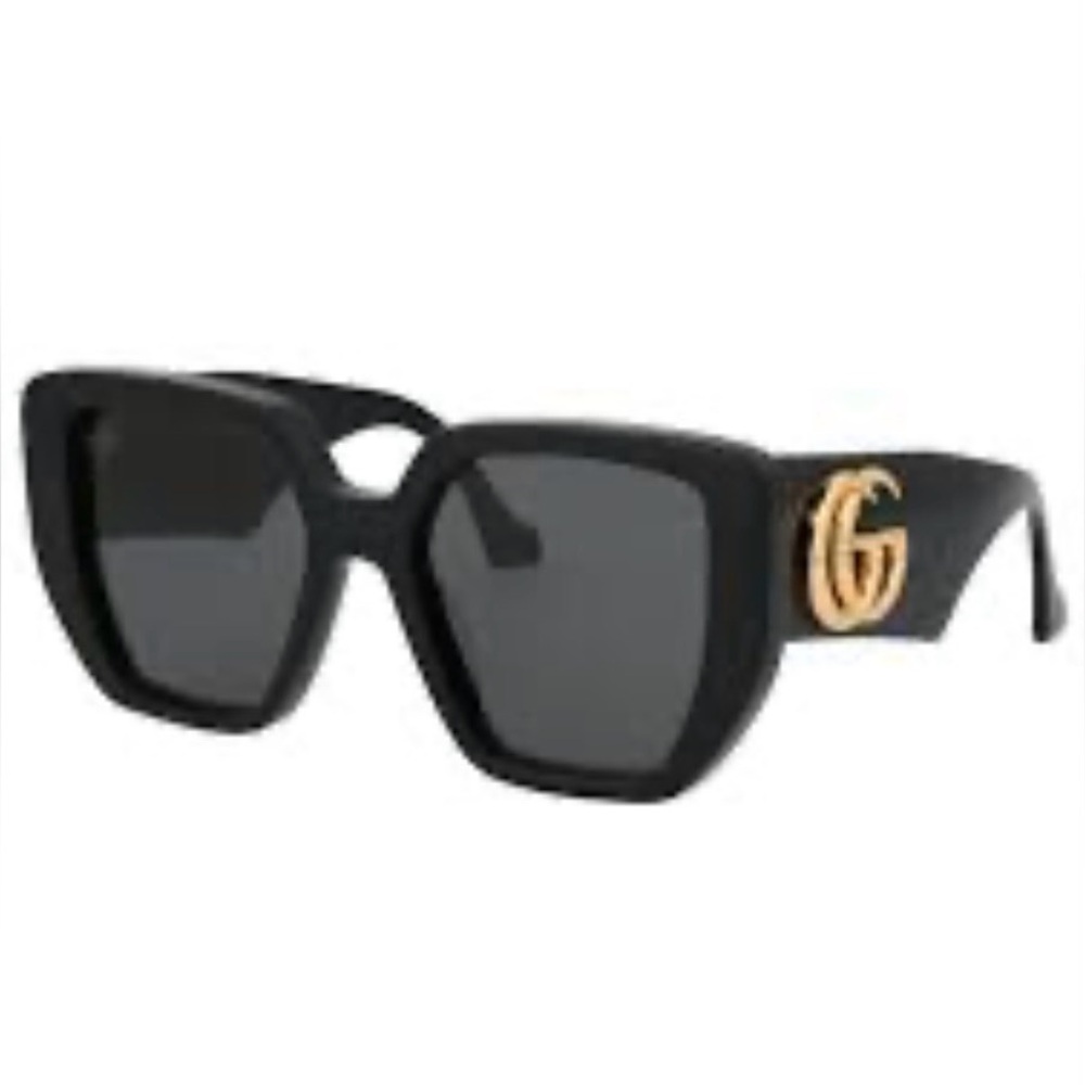 Gucci Black Sunglasses with Gold Double G Accent - Picture 4 of 10